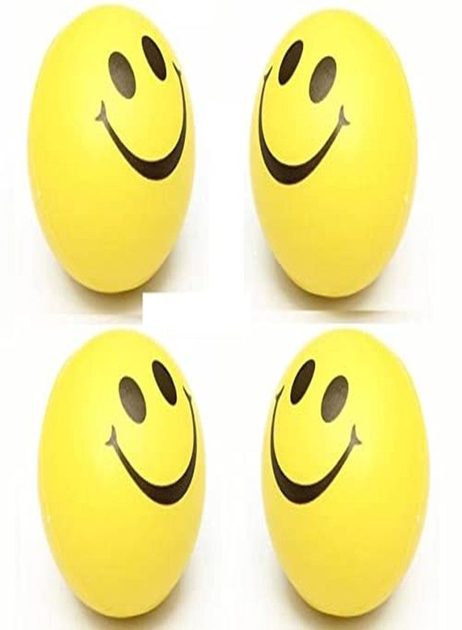 FLYmart Smiley Face Squeeze Stress Relief Ball | Soft Ball Stress Relieve Squeeze Balls Yellow |Toy for Kids and Adults for Stress Relief and Playing - 7 cm Each (4 Stress Smiley Ball) - Image 2